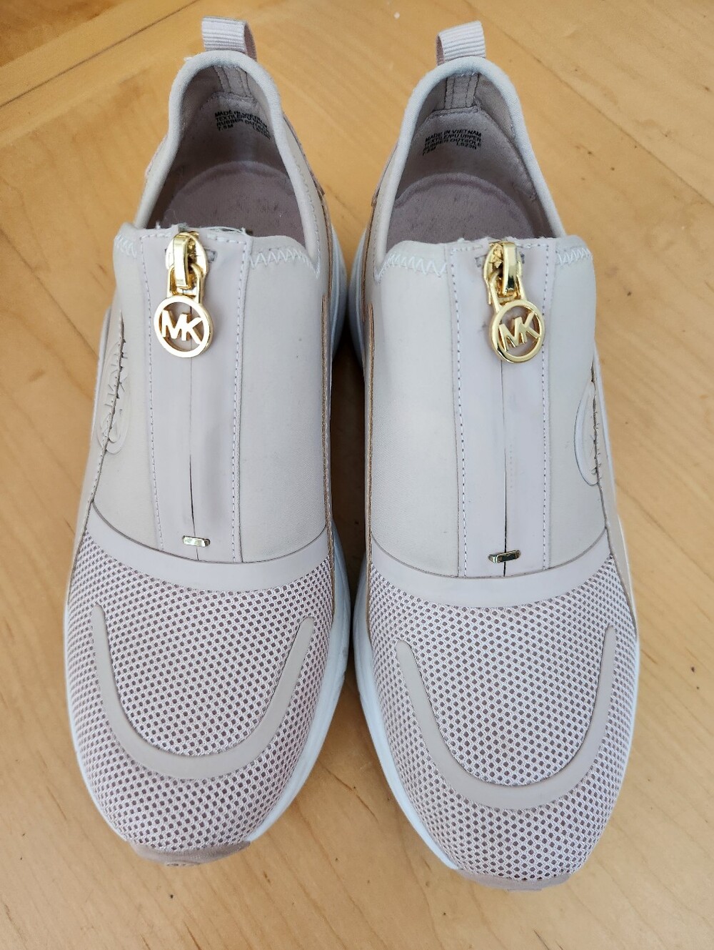 Michael Kors Blush Slip-On Mesh Trainer with Gold MK Accents - Picture 2 of 5